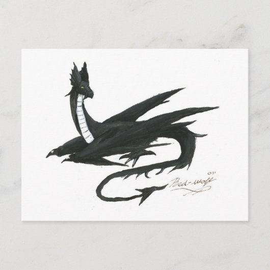 Black_Dragon_by_angel_wolfmaiden Briefkaart (Voorkant)