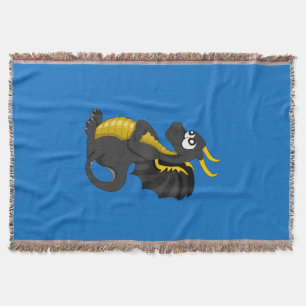 Black dragon cartoon deken