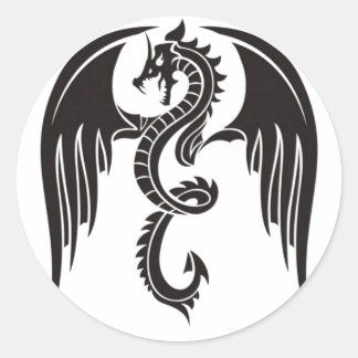BLACK dragon DRAGÃO NEGRO Ronde Sticker