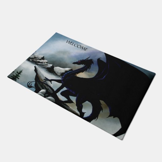 Black Dragon Fantasy Blue Mountains Deurmat (Schuin)