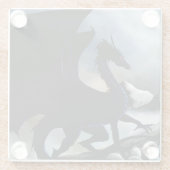 Black Dragon Fantasy Blue Mountains Glazen Onderzetter (Achterkant)