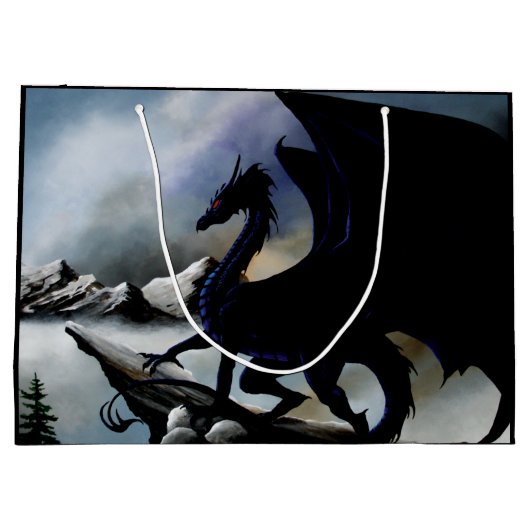 Black Dragon Fantasy Blue Mountains Groot Cadeauzakje (Achterkant)