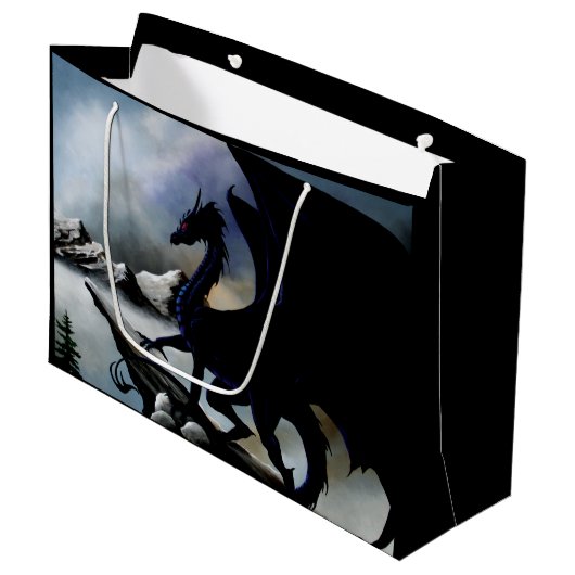 Black Dragon Fantasy Blue Mountains Groot Cadeauzakje (Voorkant Gekanteld)