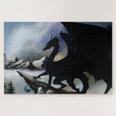 Black Dragon Fantasy Blue Mountains Legpuzzel (Horizontaal)