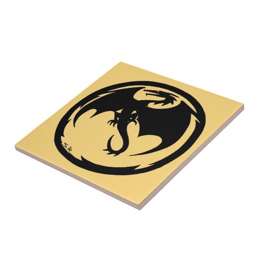 Black Dragon Gold kleine tegel Tegeltje (Zijkant)