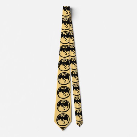 Black Dragon Gold necktie Stropdas (Voorkant)