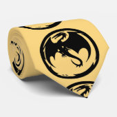 Black Dragon Gold necktie Stropdas (Opgerold)