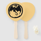 Black Dragon gold paddle hand fans Handwaaier (Voorkant en achterkant)