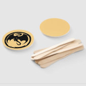 Black Dragon gold round hand fans Handwaaier (Niet-gemonteerd)