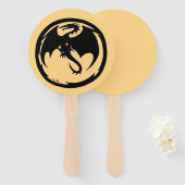 Black Dragon gold round hand fans Handwaaier (Voorkant en achterkant)