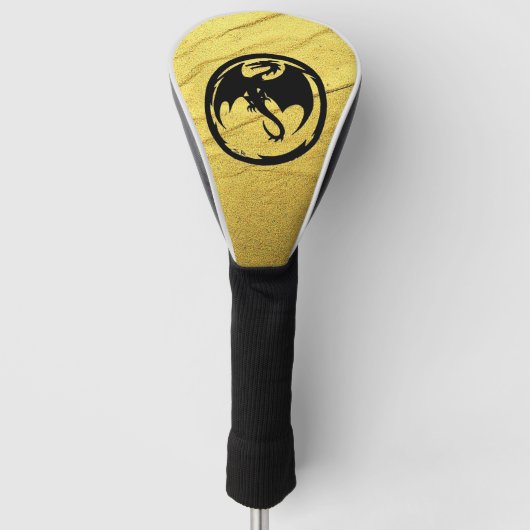 Black Dragon Gold Vein golfrijplaat Golfheadcover (Voorkant)