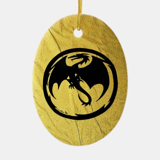 Black Dragon Gold Vein keramische siervoorwerpen Keramisch Ornament (Voorkant)