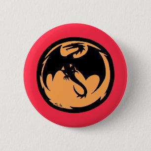 Black Dragon gouden koraal knop Ronde Button 5,7 Cm