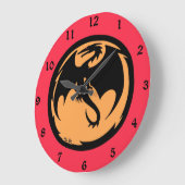Black Dragon gouden koraal wandklok (Hoek)