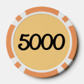 Black Dragon gouden sinaasappel 5000 gestreepte po Poker Chips (Achterkant)