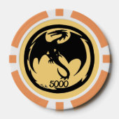 Black Dragon gouden sinaasappel 5000 gestreepte po Poker Chips (Voorkant)