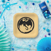 Black Dragon gouden vierkante papieren borden Papieren Bordje (Feest)