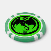 Black Dragon groene 25 gestreepte pokerchip (Enkel)