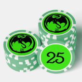 Black Dragon groene 25 gestreepte pokerchip (Opstapeling)