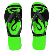 Black Dragon groene brede teenslippers (Voetbed)