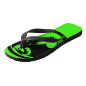 Black Dragon groene brede teenslippers (Schuin)