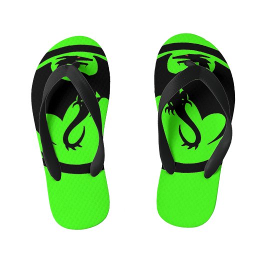 Black Dragon groene peuter teenslippers (Voetbed)