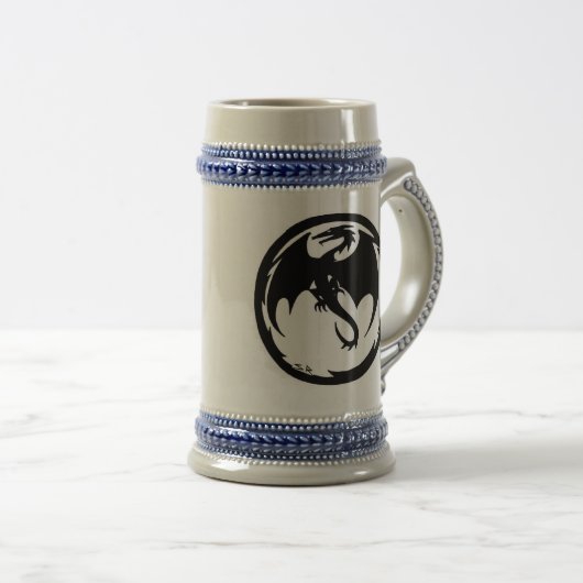 Black Dragon linkerhand bier stein Bierpul (Voorkant rechts)