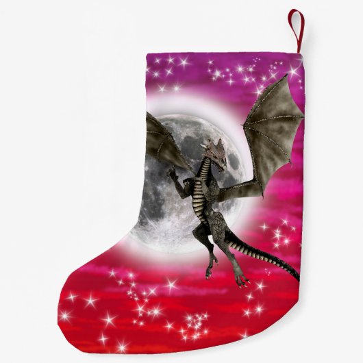 Black Dragon - Mythical Fantasy Creat Gepersonalis Kleine Kerstsok (Achterkant)