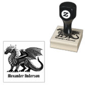 Black Dragon Name Bord Personaliseer Rubber Stamp Rubberstempel (Gestempeld)