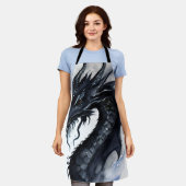 Black Dragon Nidhogg Waterverf Design Schort (Gedragen)