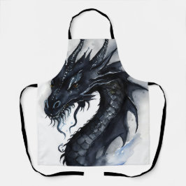 Black Dragon Nidhogg Waterverf Design Schort