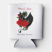 Black Dragon Red Roses Fantasie Blikjeskoeler (Voorkant)
