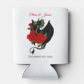 Black Dragon Red Roses Fantasie Blikjeskoeler (Achterkant)