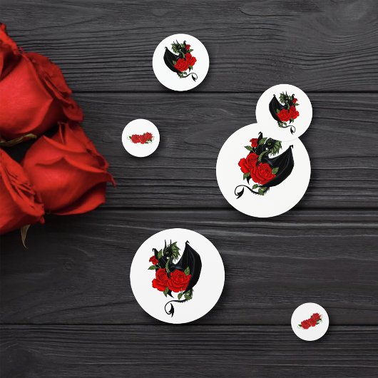 Black Dragon Red Roses Fantasie Confetti