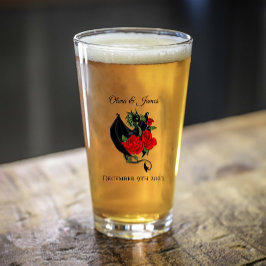 Black Dragon Red Roses Fantasie Glas