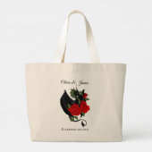 Black Dragon Red Roses Fantasie Grote Tote Bag (Achterkant)
