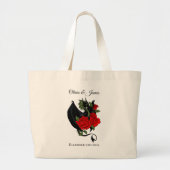 Black Dragon Red Roses Fantasie Grote Tote Bag (Voorkant)