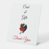 Black Dragon Red Roses Fantasie Reclamebord Met Voetstuk (Voorkant)