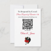 Black Dragon Red Roses Fantasie RSVP Kaartje (Achterkant)