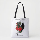 Black Dragon Red Roses Fantasie Tote Bag (Voorkant)