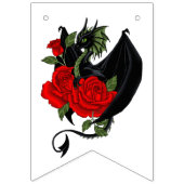 Black Dragon Red Roses Fantasie Vlaggetjes (Eerste vlag)