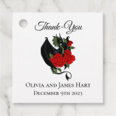Black Dragon Red Roses Fantasy Bruiloft Bedankjes Labels (Voorkant)