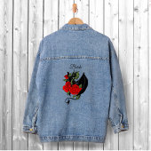 Black Dragon Red Roses Fantasy Bruiloft Denim Jacket