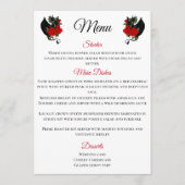 Black Dragon Red Roses Fantasy Bruiloft Menu (Voorkant)