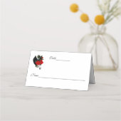 Black Dragon Red Roses Fantasy Bruiloft Plaatskaartje (Achterkant)