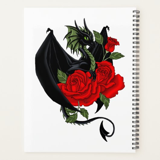 Black Dragon Red Roses Fantasy Bruiloft Planner (Achterkant)