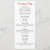 Black Dragon Red Roses Fantasy Bruiloft Programmakaart (Achterkant)