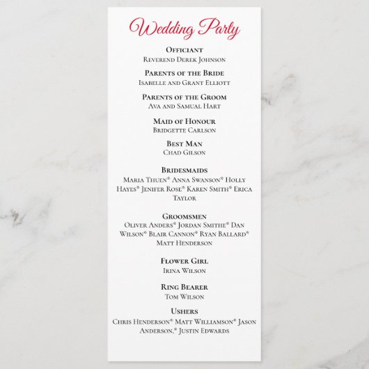 Black Dragon Red Roses Fantasy Bruiloft Programmakaart (Achterkant)