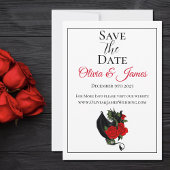 Black Dragon Red Roses Fantasy Bruiloft Save The Date