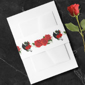Black Dragon Red Roses Fantasy Bruiloft Uitnodigingen Wikkel